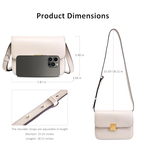 Genuine Leather Crossbody Bag for Women: Fashion Ladies Shoulder Handbag - Small Cross Body Purse for Travel Commute 6