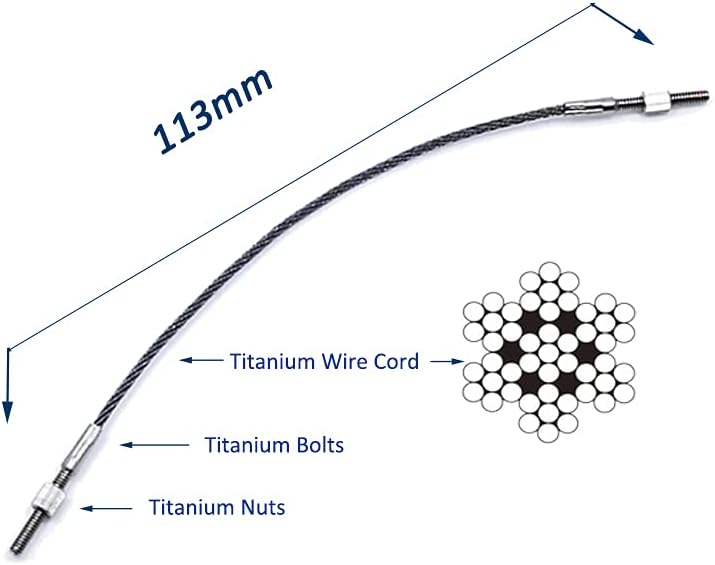 Titanium Tailgut Pro with Titanium Screws, Flexible/Softer Titanium Tailgut, for Violin or Viola, Violin Accessories (For violin)