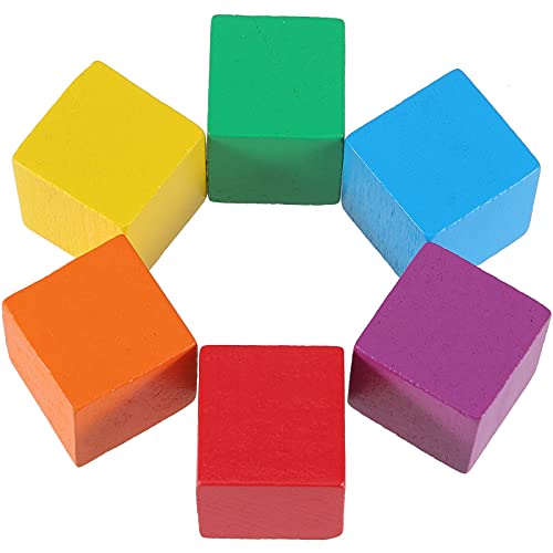HOIGON 150 PCS 1 Inch Colorful Wooden Blocks, Small Wooden Cubes with Assorted Colors, Colored Square Wood Block for Crafts by HOIGON - Image 3