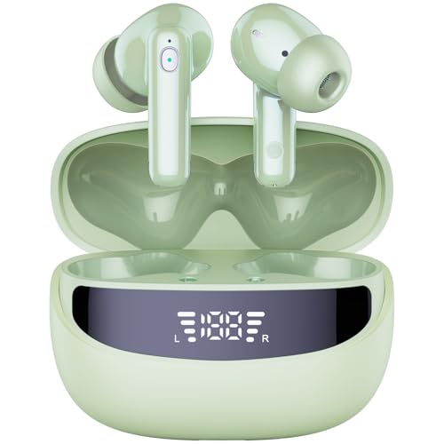 Auriculares-Inalambricos-Bluetooth-54-Auriculares-Bluetooth-50H-Estereo-HiFi-2024-Mini-Auriculares-con-Reduccion-de-Ruido-ENC-LED-Pantalla-Carga-Rapida-USB-C-Cascos-Inalambricos-IP7-Impermeable