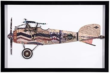 Edge home Products Handmade & Framed WWII Fighter Plane Collage, 27.5" X 18", White