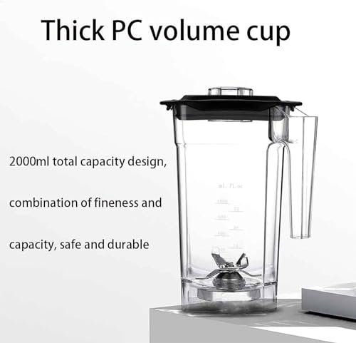 Jingedd Frullatore Per Frullati Commerciale, Frullatore Sottovuoto Da 2200 W, Protezione Silenziosa, 5 Velocità, Frullatore Ad Alta Velocità Da 17000 Giri/Min, Con Contenitore Da 2 Pezzi Da 2 Litri - 4