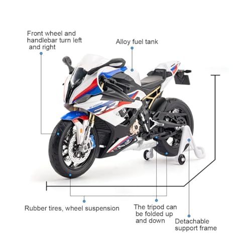 Image of HTLNUZD 1:9 Racing Motorcycle Car Model S1000RR Adult Die Cast Collection Decoration Gift