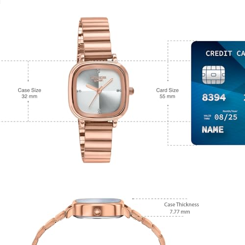 Image of Sonata Poze 9 with Quartz Analog White Dial IPG Strap Watch for Women - SP80189WM01W