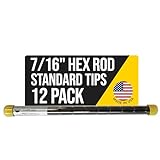 T&T Tools Standard Tips for 7/16 Soil Probe Rods - Replacement Tips for Smart Stick, Mighty Probe, Metal Rods, Ground Probe, Septic Tank, Plumbing & Landscaping Tools, 12-Pack