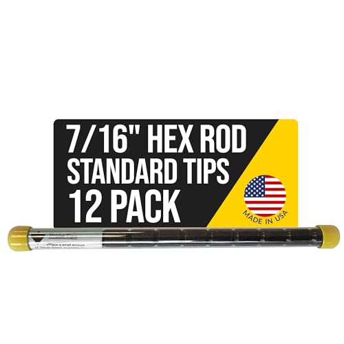 T&T Tools Standard Tips for 7/16 Soil Probe Rods - Replacement Tips for Smart Stick, Mighty Probe, Metal Rods, Ground Probe, Septic Tank, Plumbing & Landscaping Tools, 12-Pack