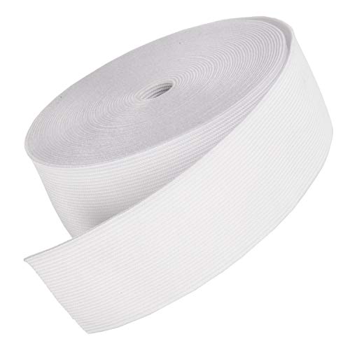 Gummiband Nähen 38mm Breit Weiß - Breites Gummiband & Gummibänder zum Nähen für Hosenbund Röcke & Perücken - Hosengummi Elastisches Band 6 Meter - Elastic Band 4 cm DIY Nähzubehör