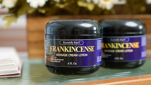 Image of Essentially KateS Frankincense Massage Lotion 4 Fl Oz - Infused with Ceramid 1, 3 and 6II - Fight Stiffness in Knees, Elbows, Hips, Hands, Shoulders and Legs.