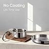 CAROTE 10pcs Stainless Steel Cookware Set with Detachable Handle, Pots and Pans Set, Induction Kitchen Cooking Sets, RV/Camping Cookware, Removable Handle, Oven Safe, Woodgrain #3