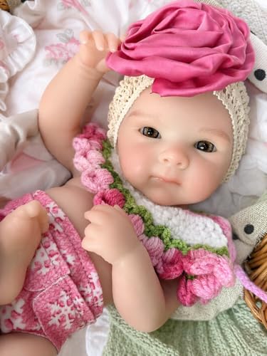 Muñeca bebé realista de silicona 33 cm para niños 3+ miniatura 3