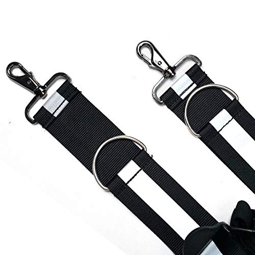 Image of MELOTOUGH Tool Belt Suspenders Construction Work Suspender with Reflective Firefighter suspenders Strip Hi Vis Safety Work Padder Shoulder Suspender (Hi Vis Black)