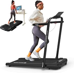 Mobvoi Home Treadmill SE Smart AI 3 in 1 Folding Treadmill Walking Pad Under Desk Running Machine 2.5 HP Compact Portable Remote Control TicSports APP Easy to Store for Home Office 120 KG 12 KMH