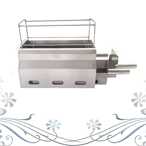 Barbacoa de carbón portátil sin Humo con depósito extraíble, Parrilla de Acero Inoxidable con Pinza para carbón y brochetas, Ideal para Acampar al Aire Libre, Patio y Picnic (56 x