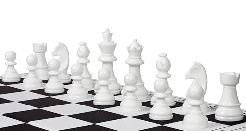 Sunrise Chess & Games Pièces Staunton n° 6, Blanc Neige, Roi 95 mm – vue 2