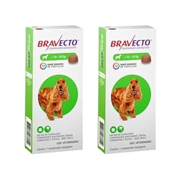 Combo 2 Unidades Antipulgas Bravecto Cães 10 a 20kg