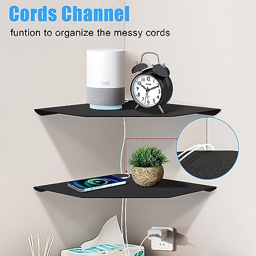 Bodkar Corner Shelf Wall Mount, Corner Floating Shelves,Black Metal Wall Corner Shelf Set Of 2 For Living Room thumb #3