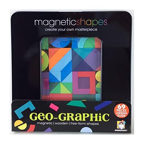 Magnetic Shapes Geo-Graphic - Create Your own Masterpiece. Magnetic | Wooden | Free-Form Shapes - Brainwright Cover