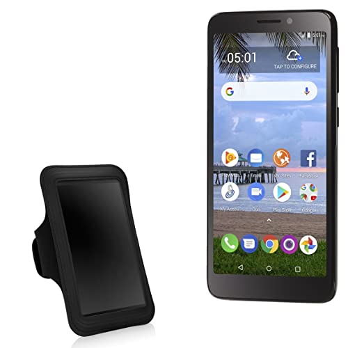 BoxWave Case Compatible with TCL A1 - Sports Armband, Adjustable Armband for Workout and Running for TCL A1, TCL A1, A1X, LX - Jet Black