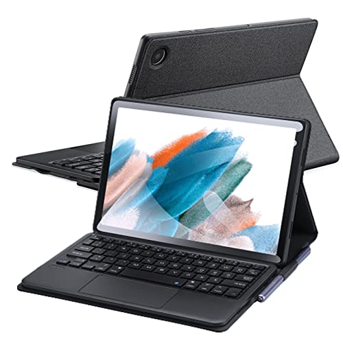 Galaxy Tab A8 10.5�C���` 2021 �L�[�{�[�h�P�[�X SM-X200 X205�A�X�^���h�t���A�^�b�`�p�b�h�A���O���\�ȃ��C�����XBluetooth�L�[�{�[�h�J�o�[ Samsung Galaxy Tab A8�p