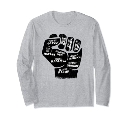 Inspiring Black Leaders Fist - Mes de la Historia Negra Manga Larga