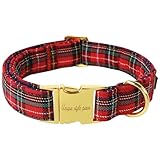 Unique style paws Dog Collar Scottish Plaid Black Red Metal Buckle Durable Puppy Collar Christmas for Small Medium Large Boys Girls Dogs