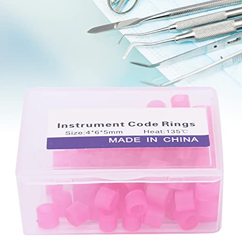 Color Code Band, Dental Color Code Rings Non‑Toxic Silicone Dental Color Code Rings Accessory Supplies 100Pcs (Pink) #TOP3