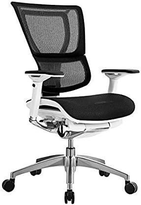 iOO Eurotech Office Ergonomic Chair Black Mesh and White Frame (NO Head Rest)