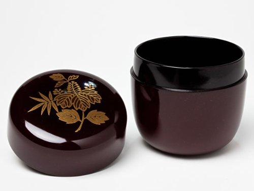 Amazon｜中棗 木製/溜塗縁金 二度塗り 笹桐 NATUME-11｜茶入・茶壺