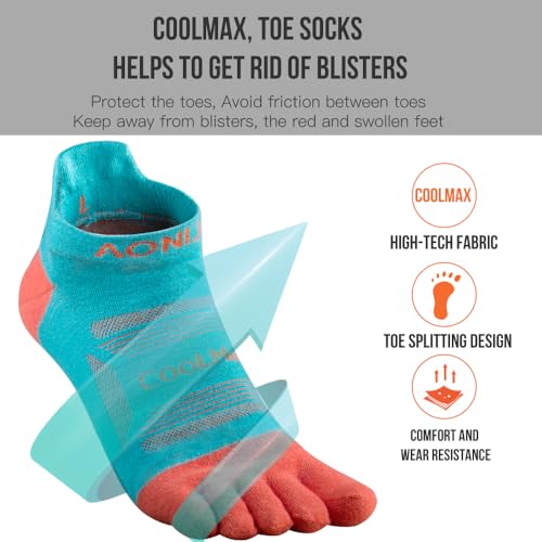 AONIJIE 3 Pairs Toe Socks for Men and Women, Breathable Low Cut No Show Socks for Running Cycling2