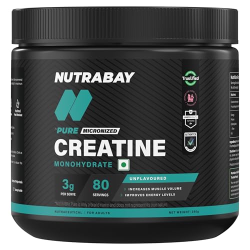 Nutrabay Pure Series Micronised Creatine Powder Monohydrate, Pre/Post Workout Bodybuilding, Crossfit...