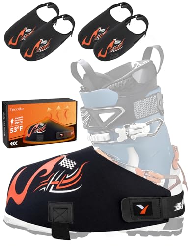 Yncotte Ski Boot Covers, 2 Pairs Boot Glove Keep your Feet Dry & Warm, Neoprene Ski Shoe Covers Waterproof for Skiers Winter Outdoor Skiing Accessories Ski Gift (Small)