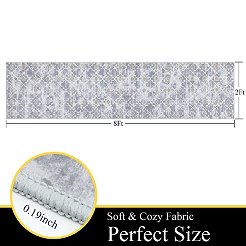 Vaukki Moroccan Hallway Runner Rug, Vintage Soft Laundry Rug Runner, Non Slip Entryway Runner Mat, Washable Throw Rug Floor Carpet For Bathroom, Entryway, Kitchen And Bedroom,2'X8' #TOP6