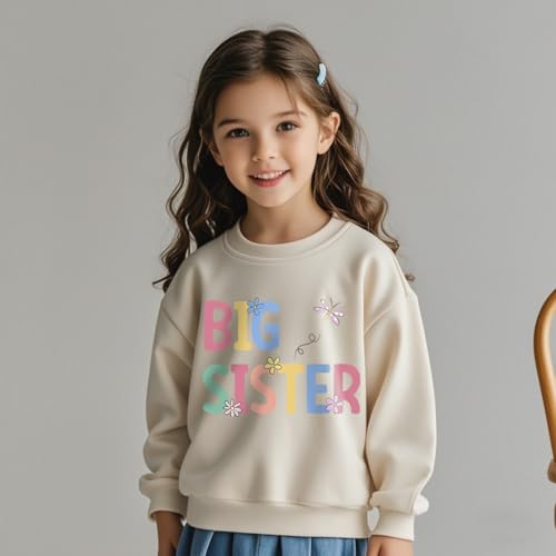 Big Sister Sweatshirt Toddler Baby Girl Promoted to Big Sister Announcement Crewneck Long Sleeve Pullover Fall Tops4