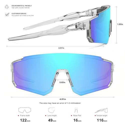 Image of SEKKAF Kids Sunglasses Youth Baseball Sunglasses for Boys Girls Softball Sports Sun Glasses UV Protection