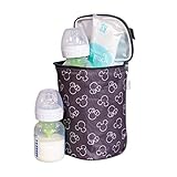 Disney Baby by J.L. Childress Tall TwoCOOL Breastmilk Cooler, Baby Bottle & Baby Food Bag, Mickey Minnie Grey