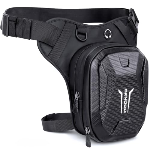 BKNOOU Bolsa de perna para homens e mulheres, bolsa de perna tática com alças removíveis, à prova d'água, pochete para uso ao ar livre, para corrida, caminhada, escalada, ciclismo, viagem, equitação