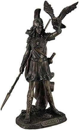 Athena - Greek Goddess of Wisdom and War with Owl Statue