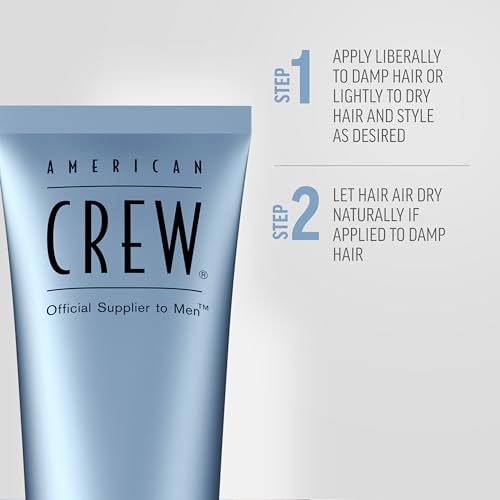 Image of American Crew Men's Fiber Cream, Medium-Firm Hold Styling for Frizz Control & Defined Texture, Natural Shine, 3.3 fl oz