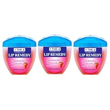 Lip Remedy Lip Balm 0.28oz Strawberry Scented Long-Lasting Hydration Repairs Dry Cracked Lips Overnight Moisturizing Formula Strawberry, 3 Pack