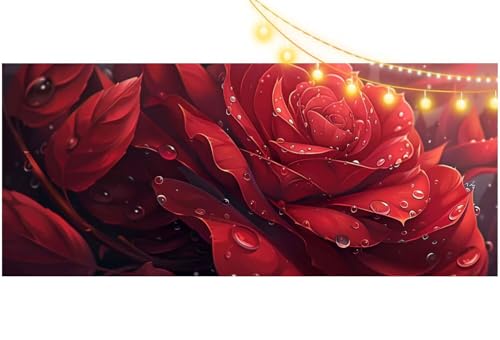 Broderie Diamant Kit Complet 5D Cristal Rose Grand Format 140 x 70 cm
