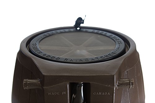 FCMP Outdoor Raincatcher, Flat-Back Rain Barrel with Spigots, 50-Gallon, Brown