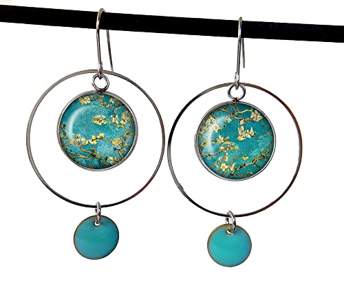 Boucles d'oreille Vincent Van Gogh Amandier en fleurs bijoux peinture tableaux