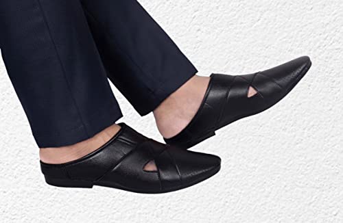 Image of Zixer Summer Urban Men's Shoes Luxury Synthetic Leather Mule Loafers Men's Shoes Handmade Ultra Premium Lightweighted Daily Easy Wear Open Back Half Cut Trending Classic Slip On Shoes for Men