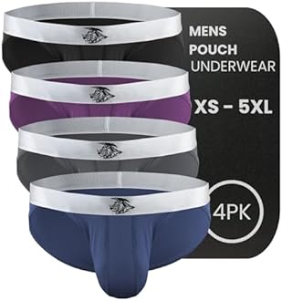 Real Men Ares-Accent Low Rise Bikini Briefs 1-3-6-Pack with ABCD Pouch XS-5XL