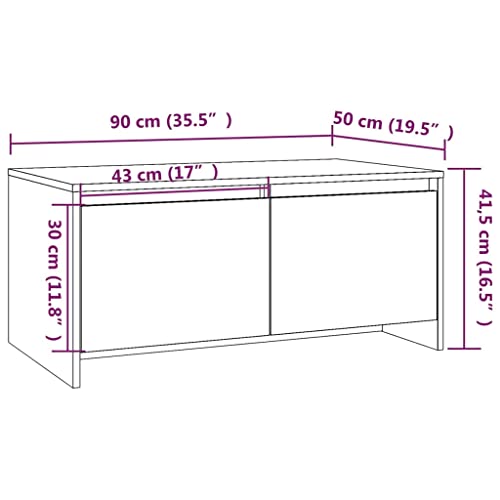Table basse rectangulaire chêne fumé 90 cm pour ranger vos télécommandes et désencombrer - 3