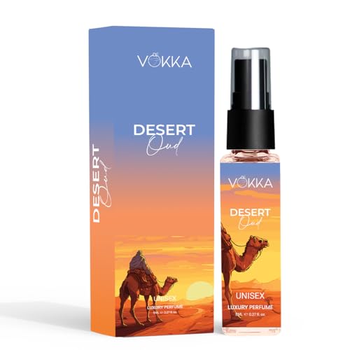 Image of Vokka Pocket Perfume Desert Oud 8ml | Unisex Luxury Long Lasting Arabian Perfume For Men And Women | Arabic Woody Scent Eau De Parfum | EDP Fragrance for Gift | Notes: Spicy Agarwood Ambery