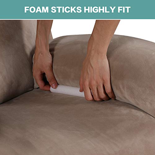 Turquoize Velvet Recliner Covers With Pocket Recliner Chair Cover Stretch Recliner Slipcovers 1 Piece Velvet Plush Furniture Cover/Protector For Recliner With Elastic Bottom (Recliner, Taupe) #TOP4