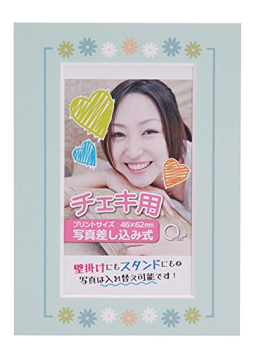 Chikuma フォトスタンド CマットPUZ チェキサイズ フラワー ブルー 18700-4