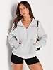 Suéter para mujer AUTOMET con media cremallera, forro polar, outfits de otoño | Ropa de moda otoño 2026, suéter crop top, tops Y2K lindos, suéter con cremallera de cuarto, outfits de invierno para descansar 4
