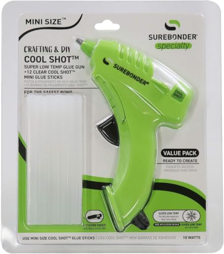 Image of Surebonder 10W Ultra Low Temp Cool Shot Mini Glue Gun Kit with 12 Glue Sticks,Bonds Delicate Materials Like Paper,Fabric,Foam,Balloons - Clear,(Pack of 6)